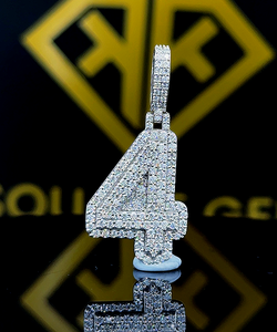 Colgante de Hip Hop personalizado número 1-9, colgante de Hip Hop para hombre, colgante de moissanita, joyería de Hip Hop Ice Out, Plata de Ley 925 - Product Image 1