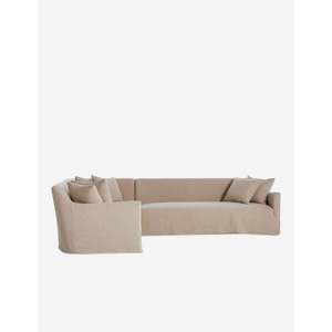 Lowell Chesterfield Sectional <b>Sofa</b> by Amber Lewis X Four Hands Genuine Leather Extendable Corner <b>Slipcover</b> <b>for</b> Home Furniture - Product Image 2