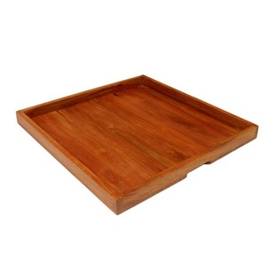 Plateaux de service en bois à finition polie naturelle d'aspect royal Plateau de service en bois pour collations sur mesure - Product Image 4
