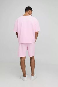 Venta al por mayor personalizado de los hombres de gran tamaño Boxy plisado pantalones cortos chándal de calidad superior transpirable ropa casual pulóver chándal para hombres - Product Image 2