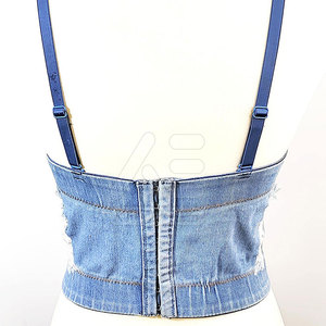 Hermosos Jeans de Algodón Tejido Transpirable para Mujer, Sujetador Sexy, Moderno, Informal - Product Image 3