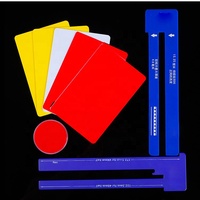 Kit d'arbitre de tennis de table Konford personnalisé pour tournois, avec règle en plastique, règle de tirage au sort, règle de bordure, carte blanche, jaune et rouge, logo OEM
