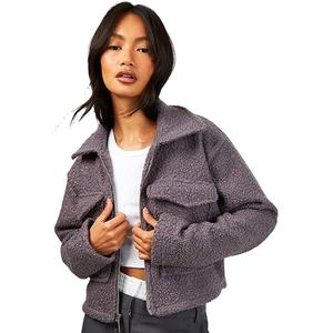 Vestes pour femmes respirantes de haute qualité, design personnalisé OEM, très vendues, unies, pour l'hiver, avec fermeture éclair intégrale et deux poches - Product Image 5