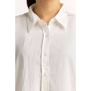 เสื้อเชิ้ตผ้าลินิน 100% ทรงยับแบบมีกระดุมสำหรับผู้หญิง ปักลายสวยงาม เหมาะสำหรับใส่ทำงาน มีจำหน่ายในไซส์ XS และ XL - Product Image 3