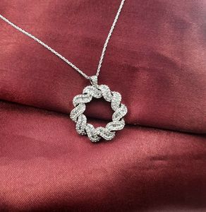 JEWELSPAARK Collier pendentif cercle en diamant blanc naturel 1,10 ct, chaîne en argent sterling 925, bijoux de mariage pour femmes - Product Image 1