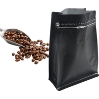 Sacs de kit café en papier kraft et feuille d'aluminium, personnalisés, avec fenêtre en plastique PET et fermeture à anneau, pour 100/250/340/500 grammes, pour café et lait