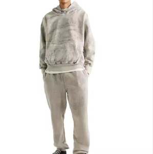 Venta al por mayor más tamaño ligero ácido lavado chándal diseño único invierno impreso ropa - Product Image 1