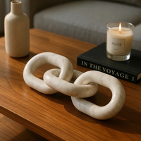 Meilleure Vente : Ornement Décoratif en Pierre de Luxe Fait Main, Style Nordique Moderne, Chaîne de Maillons en Marbre Amovible, Écologique et Recyclable