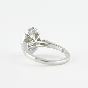 Bague de fiançailles vintage pour femme Milgrain, diamant de laboratoire taille ovale 9x7mm, style Art jhbkDeco, bague de mariage avec halo ovale élégante - Product Image 3