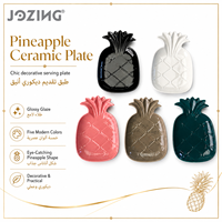 Assiettes en céramique en forme d'ananas en gros, prix d'usine, plat de service pour fruits tropicaux, 5 couleurs, pour hôtel, restaurant, cadeau