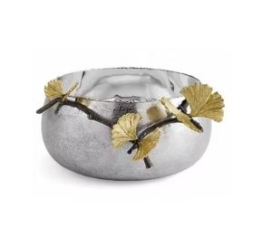 ชามเสิร์ฟผลไม้และถั่วสำหรับตกแต่งดีไซน์ดอกไม้และกิ่งไม้ทำจากโลหะเงินคุณภาพดีที่สุด - Product Image 1