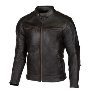 Veste de moto de course d'hiver en cuir marron noir la plus vendue pour homme avec protections en cuir véritable coupe-vent et respirant - Product Image 4