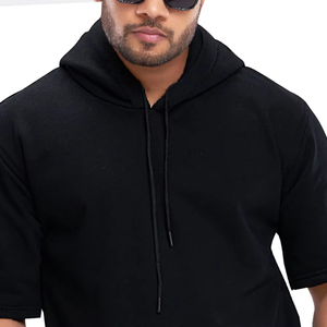 T-Shirt sans manches à capuche personnalisé pour hommes respirant 100% coton vêtements de sport pour l'entraînement d'entraînement mode Streetwear quotidien automne - Product Image 2