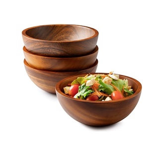 Bol décoratif en bois Bol de service pour salade Bol en bois pour la maison avec décoration de bureau multifonctionnelle - Product Image 3