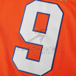 Maillot de football américain universitaire à manches courtes Maillot respirant avec panneaux en maille d'aération latérale à rayures traditionnelles - Product Image 6
