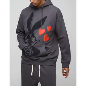 Sudadera con Capucha de Estilo Urbano para Hombre, Logotipo Personalizado al por Mayor, Sudadera Ligera de Algodón y Felpa con Hombros Caídos - Product Image 4