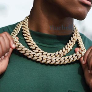 Collar de cadena de eslabones cubanos chapados en oro de 18 quilates de 19mm para hombres con diamante de plata 925 VVS Moissanite joyería estilo Hip Hop - Product Image 1