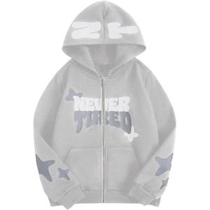 เสื้อฮู้ดดี้ผู้ชายแบบคลาสสิก มีซิป แขนยาว ทรงหลวม สวมใส่ได้ทุกวันและสไตล์สตรีทแวร์ ออกแบบมาเพื่อความอบอุ่นและมีสไตล์ - Product Image 1