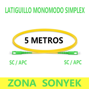 Cordon de raccordement en fibre optique simple mode simplex SC APC 5M G652D - Product Image 1