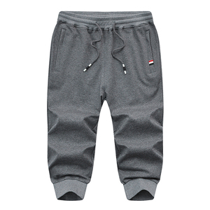 Ropa deportiva de pana de poliéster/algodón para hombre, pantalones de chándal atléticos de secado rápido, transpirable, cintura media, temporada de primavera, cierre con cordón - Product Image 1