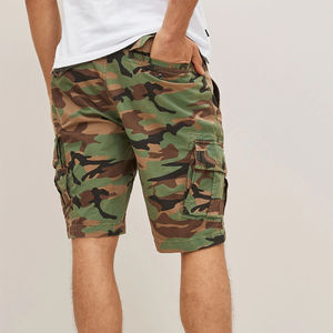 High Quality Solid Cargo <b>Shorts</b> <b>for</b> <b>Men</b> Pockets Elastic Waist Waterproof & Breathable 100% Cotton Streetwear Style - Product Image 3