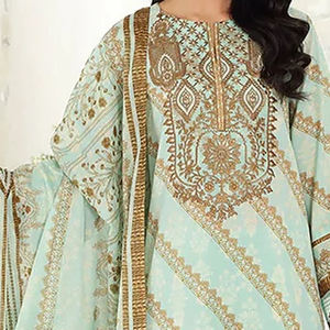 Traje de invierno de lino indio y paquistaní de lujo tradicional exclusivo para mujer, vestido de lino hecho en Pakistán para mujer - Product Image 4