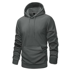 Nouvel arrivage de sweat à capuche en coton et polyester de haute qualité décontracté à manches longues minimaliste basique col à capuche hiver ample solide tissé - Product Image 1