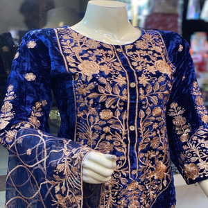 2023ชุดเดรสผ้าไหมยาวสไตล์ซาลวาร์สำหรับผู้ใหญ่ชุดเดรสแฟนซี - Product Image 2