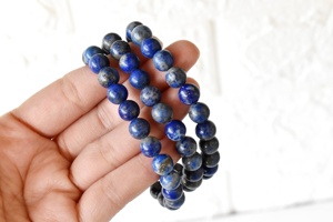 Hot Selling Blue Color Lapis Lazuli 8mm Round Natural Crystal Beaded <b>Healing</b> <b>Bracelet</b> for Meditation Jewelry - Product Image 2
