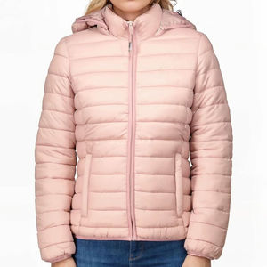 Fabricant Vente en gros Manteau d'hiver en duvet de haute qualité Veste surdimensionnée pour femme avec capuche Veste bouffante de couleur rose - Product Image 1