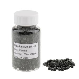 1000 pièces Extension de cheveux Silicone Micro anneaux perles, liens, boucles et lot de sertissage Extensions de cheveux en vrac anneaux de couleur - Product Image 5