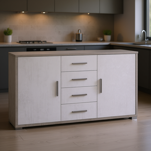 DOUBLE Db879 155cm Cement White Oxide <b>Sideboard</b> for <b>Kitchen</b> Storage by Sarmog - Product Image 3