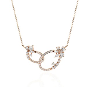 Encantador colgante de doble aro con diamantes redondos brillantes de 0.75 Ct E-F VVS-VS, diamantes cultivados en laboratorio en oro macizo de 14K, ideal para bodas y fiestas. - Product Image 3