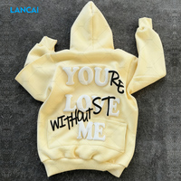 bordado de alta calidad 100 % algodón Camisetas de invierno con mangas largas Sudaderas con capucha para mujer