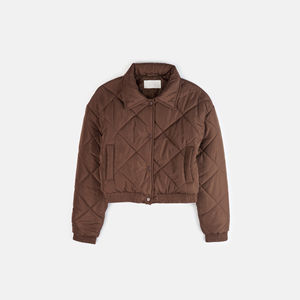 Chaquetas de prendas de vestir informales, chaqueta de bombardero para mujer, abrigo fino de invierno de alta calidad, prendas de vestir con cuello vuelto y cremallera, chaqueta de bombardero para mujer - Product Image 1