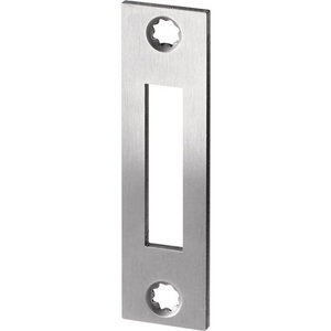 S412 Stainless Steel Flat Strike Plate 24mm Faceplate Width Squared Over Door <b>Rack</b> BKS - Product Image 1