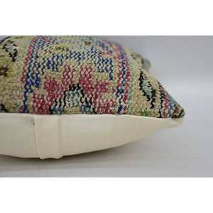 Almohada de lana con patrón Vintage Multicolor, cojín decorativo de 12x12 pulgadas, técnica de retales Kantha tejida - Product Image 4