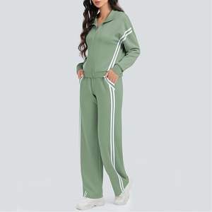 Ensemble de survêtement sportif pour femmes 2026, couleur personnalisée, logo imprimé de haute qualité, survêtement en velours décontracté, cordon de serrage, 2 pièces à capuche - Product Image 5