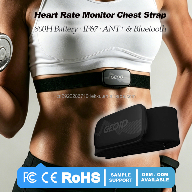 Hot Selling ANT+ Wireless Heart Rate Monitor Chest Strap, ECG Sensor IP67 Waterproof, LED Indicator for Cycling Running Workout