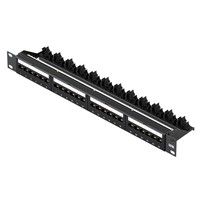 Kabel jaringan manajemen Data CAT5 bingkai distribusi 19 inci 24 Port Panel Patch kosong