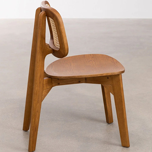 เก้าอี้รับประทานอาหารกลางแจ้งทันสมัย ทำจากไม้สัก พร้อมหวาย คุณภาพดีที่สุด สำหรับห้องรับประทานอาหารและห้องนั่งเล่น - Firna - Product Image 2