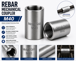 Acoplador Mecánico Profesional M40 para Unión de Barras de Acero Roscadas y Construcción de Hormigón Armado - Product Image 3