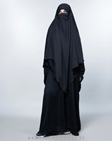 Khimar Hijab à Capuche en Jersey de Coton de Haute Qualité, Respirant, Séchage Rapide, Léger, Taille Unique, Noir, pour Mariage, Tenue Modeste pour Femmes Musulmanes