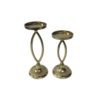 Modern Candlestick Holder <b>Tall</b> Aluminium Casted Pillar Holder Set Gold Plated Jar Stand Home Classic Handmade Wedding Decor - Product Image 1