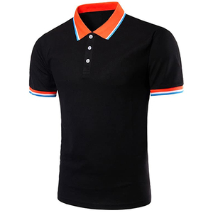 Camiseta Polo personalizable de manga corta para hombre, camiseta de golf a rayas ajustada de algodón 100% diseñada para su propia marca - Product Image 2