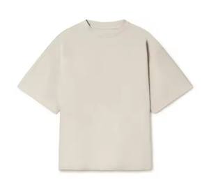 Venta al por mayor de alta calidad de cuello redondo camisetas de gran tamaño Drop Shoulder 220GSM 100% Camiseta de algodón Boxy Fit Heavyweight camiseta en blanco - Product Image 3