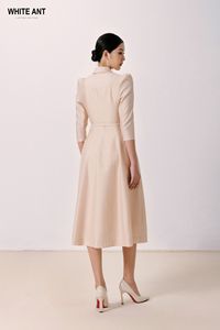 Precio al por mayor Vestidos de verano para mujer Bolsillos delanteros Vestido Rafael Notcher Tela de buena calidad Ropa de mujer Whiteant Vietnam - Product Image 3