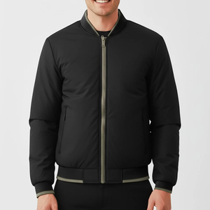 Best Fashion Black Bomber Jacket Outdoor Hiking Travelling Winter Jackets Zipper Canvas Fur Wind Proof Bomber Jackets - Product Image 1