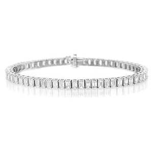 Pulsera de Cadena con Moissanita, Plata de Ley 925, Corte Esmeralda, Pulsera de Diamantes VVS1, Moissanita que Pasa el Probador de Diamantes, Regalo de Joyería - Product Image 4