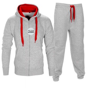 Chándal con capucha para hombre, sudadera con cremallera y pantalones cargo, conjunto de 2 piezas, ropa deportiva, trajes para correr - Product Image 2